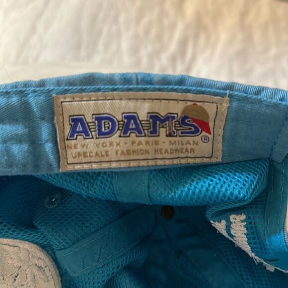 ADAMS OS Vintage Wash Sky Blue White Embroidered LOVE YOU BEACH Cotton Cap - Picture 9 of 10